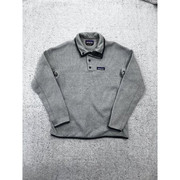 Patagonia Sweaters - PATAGONIA Women’s S Better Sweater Lightweight Light Grey Dark Gray Trim & Snaps